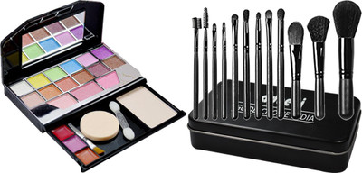 adbeni Makeup Brush With 12-Color Eyeshadow Makeup Kit Pack of 13(13 Items in the set)