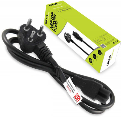 Gizga Essentials 3 Pin Laptop Adapter Charger - ISI Certified (1 Meter/ 3.3 Feet - 3 Years Warranty) 1 m Power Cord(Compatible with Mobile, Laptop, Tablet, Mp3, Gaming Device, Black, One Cable)