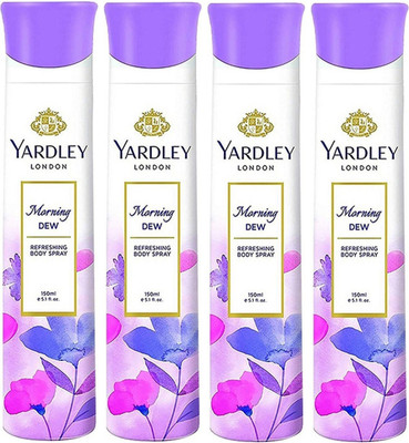 

Yardley London Morning Body Spray - For Women(600 ml, Pack of 4)