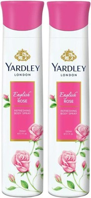 Yardley London English Rose Refreshing Deodorant Spray  -  For Women(150 ml, Pack of 2)