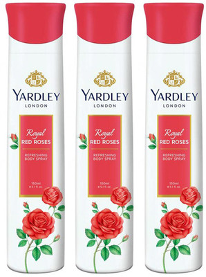

Yardley London Red Rose Body Spray - For Women(450 ml, Pack of 3)