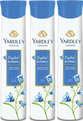 

Yardley London Women English BlueBell 150ML Each (Pack of 3) Body Spray - For Women(450 ml, Pack of 3)