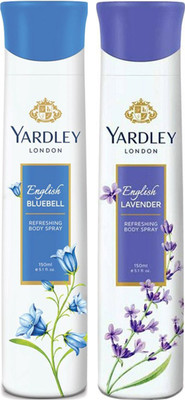 

Yardley London Women English BlueBell and Lavender 150ML Each (Pack of 2) Body Spray - For Women(300 ml, Pack of 2)