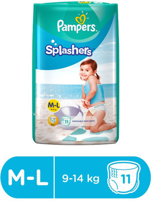 Pampers Splashers Disposable Swim Pants Diapers Large Size 11 Pc (L-11) - L(11 Pieces)