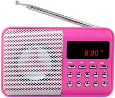 

CRETO BT- SM71 Compact Portable Digital Fm Radio AUX/USB/SD Card Player FM Radio(Pink)