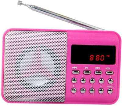 

CRETO Radio FM BT- SM71 Portable Mp3 Player Support USB Pen-drive, Memory Card & Aux in FM Radio(Pink)
