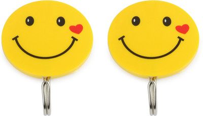 BOSCO Self Adhesive Smiley Face Hook - Set of 2 Pcs Hook 1(Pack of 2)