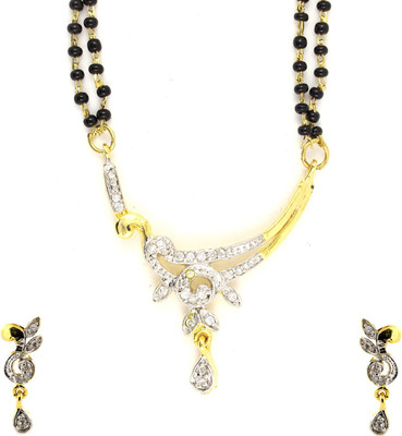 Be You Brass Gold-plated White Jewellery Set(Pack of 1)