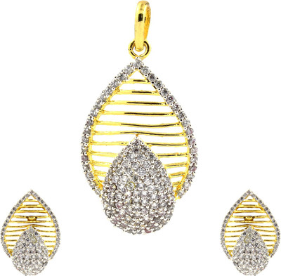 Be You Brass Gold-plated White Jewellery Set(Pack of 1)
