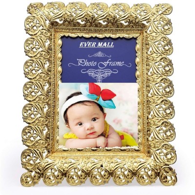 Ever Mall Silver-plated Table Photo Frame(Gold, 1 Photo(s), 5×7)