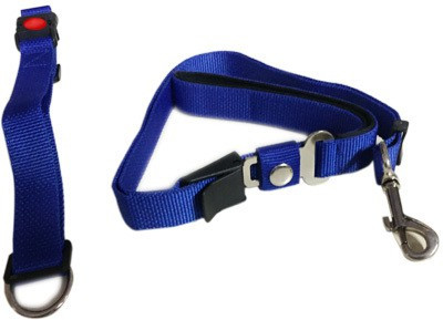 

Zenon Multi-Funtional Adjustable Dog Leash Rope & Collar With Dog Seatbelt Safety Lock Blue Dog Collar & Leash(, Blue