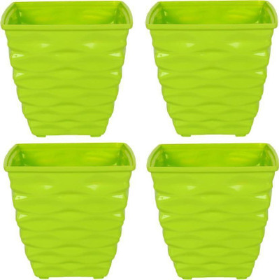 ginnienterpris Plastic Indoor Planter/Table top Planter/Plant Container/Flower Pot Plant Container Plant Container Set(Pack of 4, Plastic)