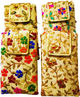 Avanti Creation Combo Of 4 Embroidered Ethnic Multicolor Mobile Pouch For Women Mobile Pouch