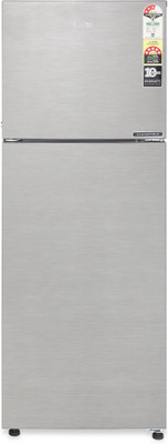 

Haier 258 L Frost Free Double Door Top Mount 3 Star Convertible Refrigerator(Brushline Silver, Dazzel Steel, HEF-25TDS)