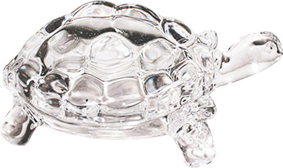 Express Idol Crystal Turtle Tortoise for Vaastu, Gift, Career, Luck, Money and Wealth. Decorative Showpiece  -  4.5 cm(Crystal, Clear)