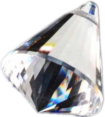Yutiriti Crystal Fengshui Diamond Cut Crystal Hanging Prism for Good Luck and Prosperity (Transparent) Decorative Showpiece  -  4.5 cm(Crystal, Multicolor)