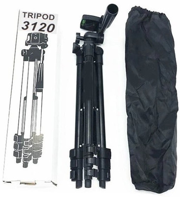 BUY SURETY New Collection Tripod-3120 Portable Adjustable Aluminum lightweight compact stand With Three-Dimensional Head & Quick Release Plate Tripod professional tripod video Camera Tripod/phone tripod Mount For All Smartphone Tripod(Black, Supports Up to 1500 g)