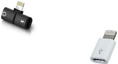 

Freya 8 PIN LIGHTNING TO AUDIO AND CHARGE ADAPTER WITH MICRO USB TO LIGHTNING USB Adapter(Black, White)