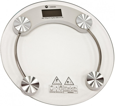 

Gadget Hero's Personal Weight Machine 8mm Thick Round Transparent Glass (2003A) Weighing Scale(White)