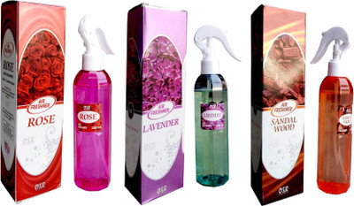 OSR Rose, Lavender, sandal Spray Rose, Lavender and Sandal Air Freshner Spray 250ML Each (Pack of 3)(3 x 250 ml)