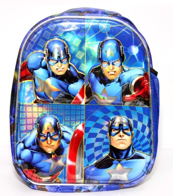 FUNCART 3D School Bag Avenger Multi Face 14 inch Waterproof School Bag(Blue, 28 inch)