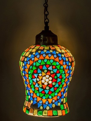 DevBeads Multi-Color Decorative Glass Pendants Ceiling Lamp(Multicolor)