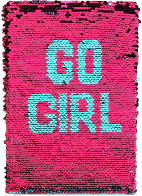 ShopNGift Go Girl A5 Diary Single Rule 78 Pages(Blue, Pink)