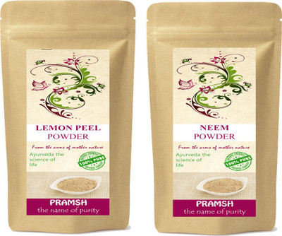 

Pramsh Premium Quality Lemon Peel & Neem Leafs Powder Combo 100gm Each(200 g)