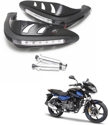 PRTEK Pair Universal Motorcycle Handle Bar Hand Guard Protector Cover with Led Light For 7/8 inch Grips - Black Handlebar Hand Guard(Suzuki, KTM, Kawasaki, Hero, Bajaj)