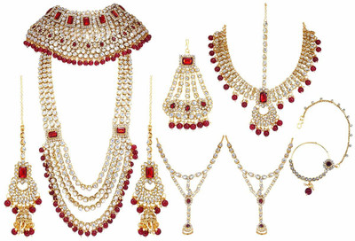 CATALYST Brass Gold, Red Jewellery Set(Pack of 1)