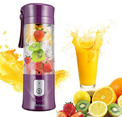 

DOERSHAPPY Portable Usb Juicer Blender 380ml Bottle With Rechargeable Power Bank & USB Cable 602 450 Juicer(Purple, 1 Jar)