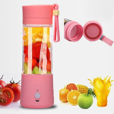

DOERSHAPPY Portable Usb Juicer Blender 380ml Bottle With Rechargeable Power Bank & USB Cable 602 450 Juicer(Pink, 1 Jar)