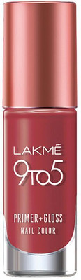 Lakme 9 to 5 Primer Plus Gloss Nail Color Ruby Rush