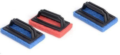 ADHBHUD Pack of 3 pcs-Tile cleaning multipurpose scrubber Brush with handle Scrub Pad(Medium, Pack of 3)