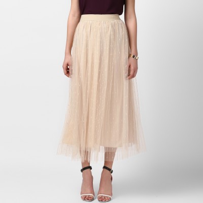 STYLESTONE Embellished Women A-line Beige Skirt