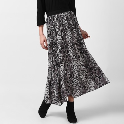 STYLESTONE Animal Print Women A-line Black Skirt