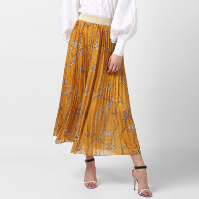 STYLESTONE Abstract Women A-line Yellow Skirt