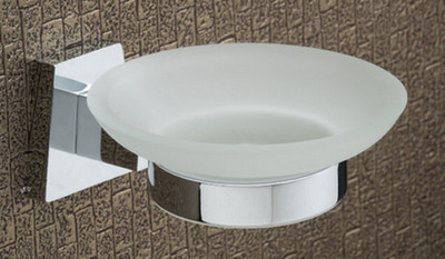 Epraiser TRI 207 Brass Chrome Plated Simple & Elegance Glass Soap Dish(Silver)