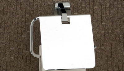 Epraiser TRI 209 Brass Chrome Plated Cutting Edge Design Paper Holder with Lid Brass Toilet Paper Holder(Lid Included)