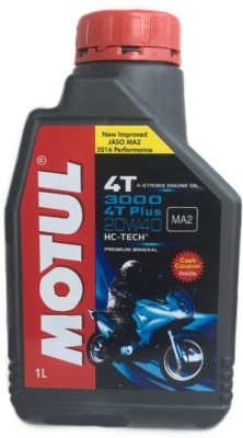 MOTUL 3000 4T Plus 20W40 Conventional Engine Oil(1 L)