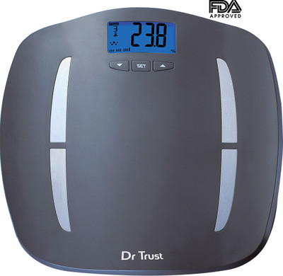 

Dr. Trust (USA) ABS Fitness Body Composition Monitor Fat Analyzer Weighing Scale (Digital Thermometer & Measuring Tape Included) Weighing Scale(Grey)