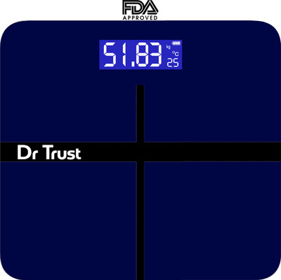 

Dr. Trust (USA) Executive Rechargeable Digital Weighing Scale Electronic Weight Machine For Human Body with Temperature Display( USB Cable, Thermometer, Measuring Tape Included) Weighing Scale(Blue)