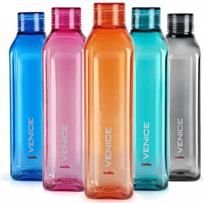 cello 1000 ml Plastic Bottle(Pack of 5, Multicolor)