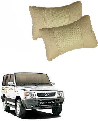 KANDID Beige Leatherite Car Pillow Cushion for Tata(Rectangular, Pack of 2)