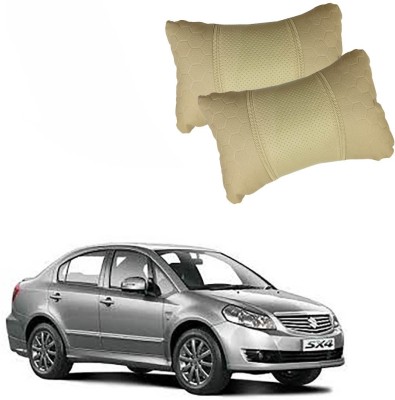 AutoKraftZ Beige Leatherite Car Pillow Cushion for Maruti Suzuki(Rectangular, Pack of 2)