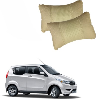 AutoKraftZ Beige Leatherite Car Pillow Cushion for Mahindra(Rectangular, Pack of 2)