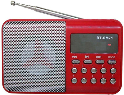 

CRETO BT- SM71 Latest Portable Fm Radio Support USB, AUX & Memory Card FM Radio(Red)