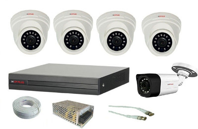 CP PLUS 2.4 MP with 4 Dome Camera 1 bullet 8 channel power supply 8 channel dvr 90mtr wire bundle bnc dc Security Camera(1 TB, 8 Channel)