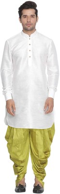 Larwa Ethnic Men Self Design Straight Kurta(White)