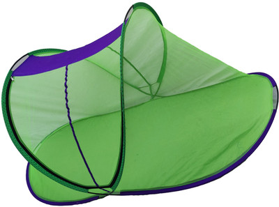 Aim Emporium Polyester Adults Washable Single Bed Foldable in Green Color Mosquito Net(Green, Tent)